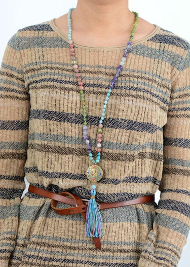Prayer Necklace with Nepal Amulet and Tassel-Your Soul Place